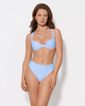 Balconette Bikini Top (Sky Pinstripe)