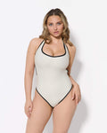 The Tie-Back SwimSuit - Mid coverage (Ivory & Midnight)