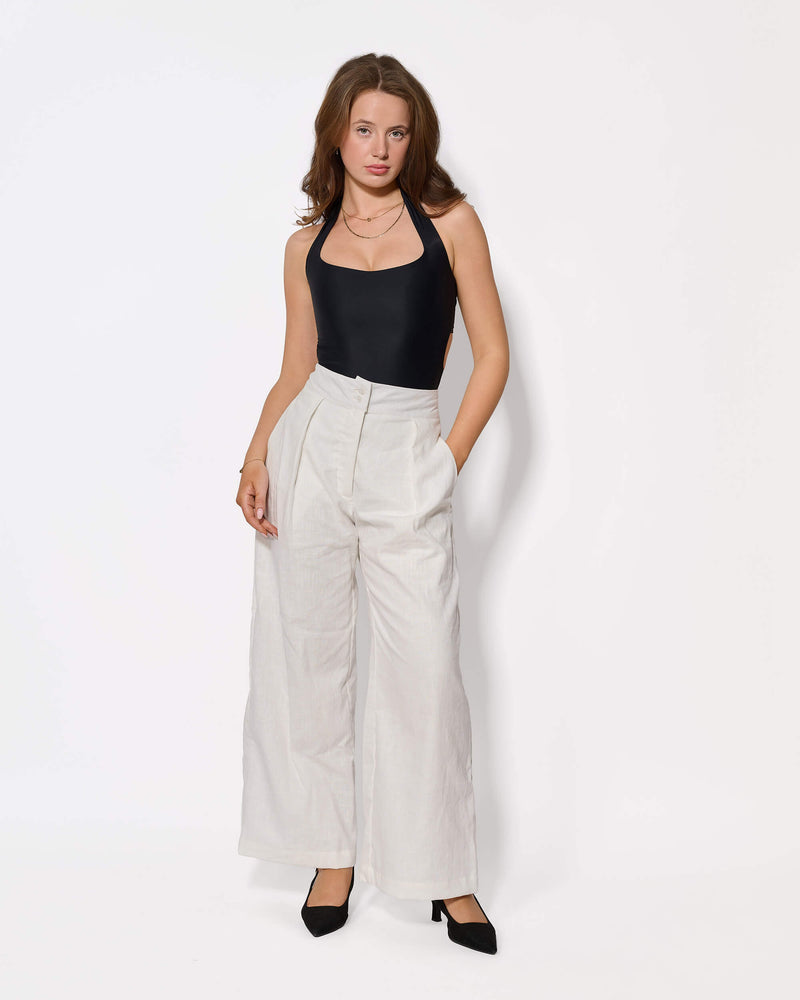 The Tailored Linen Trouser (Ivory)