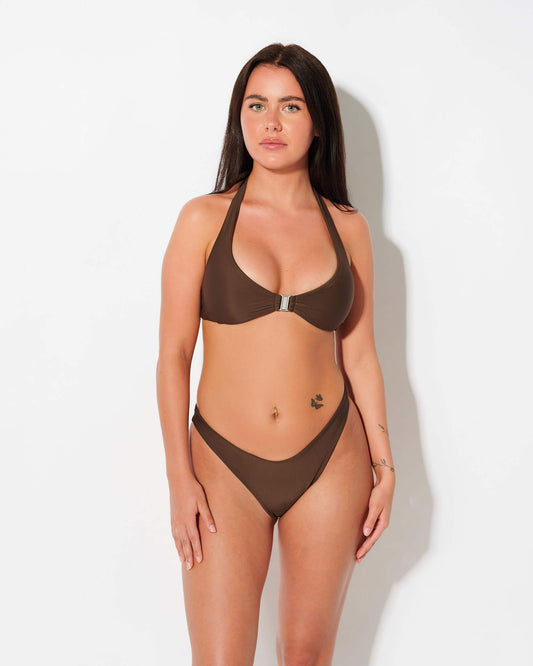 Scoop Neck Bikini Top (Cacao)