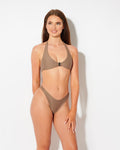 Scoop Neck Bikini Top (Taupe) - no care label