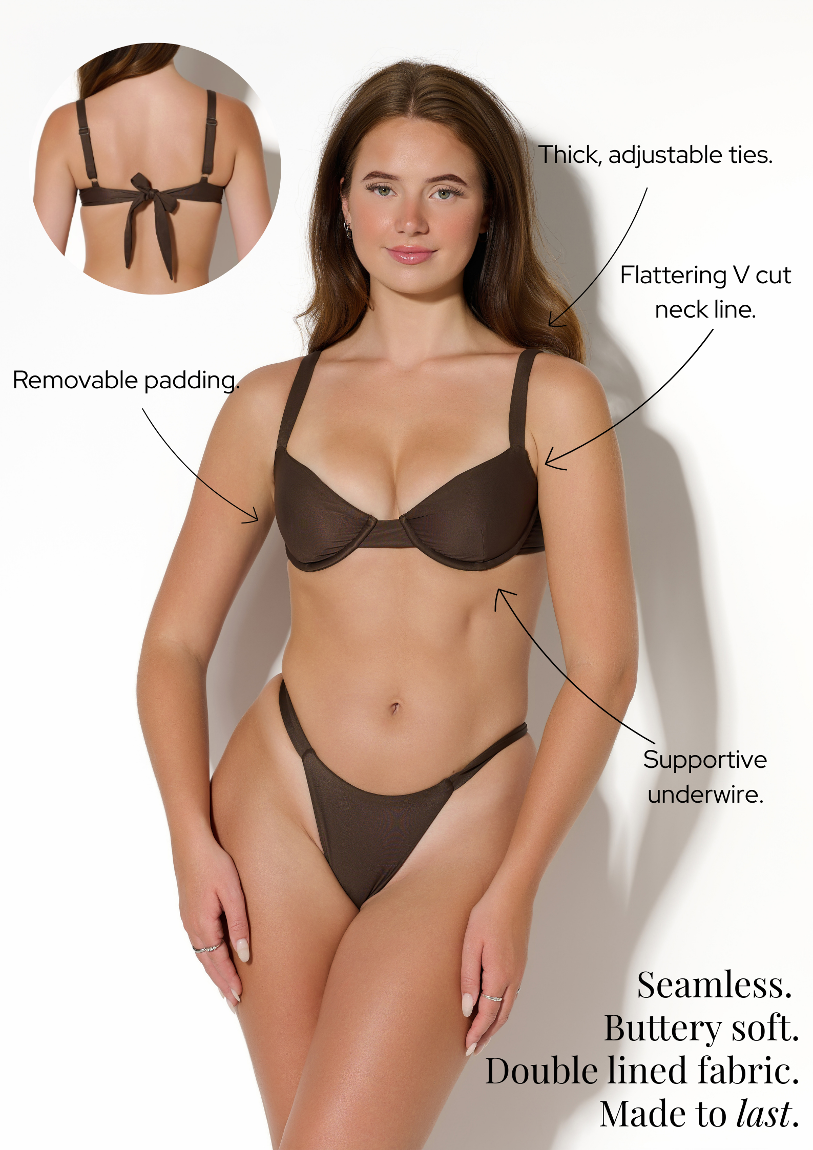 Balconette Bikini Top (Cacao)