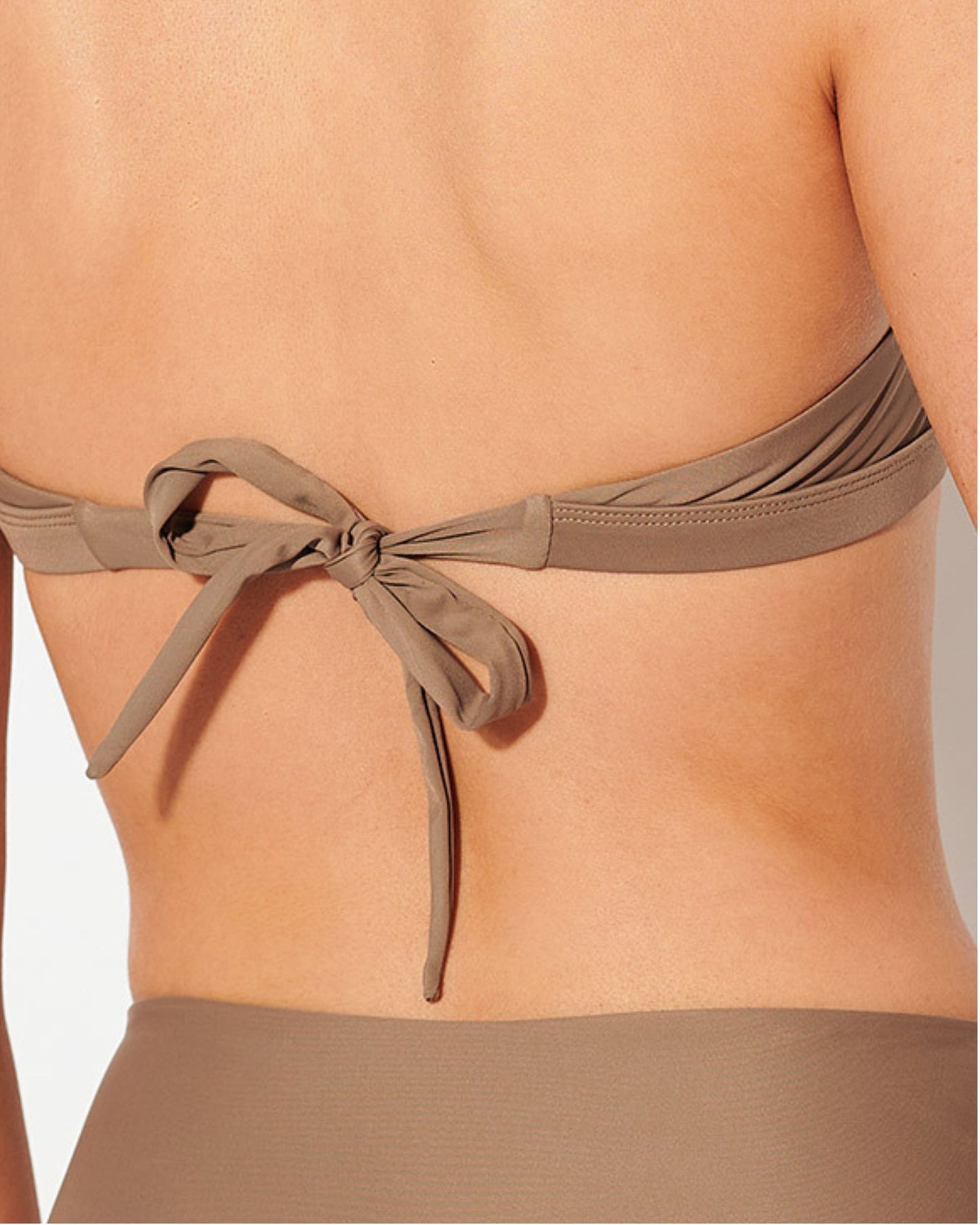 Front Tie Bikini Top (Taupe)