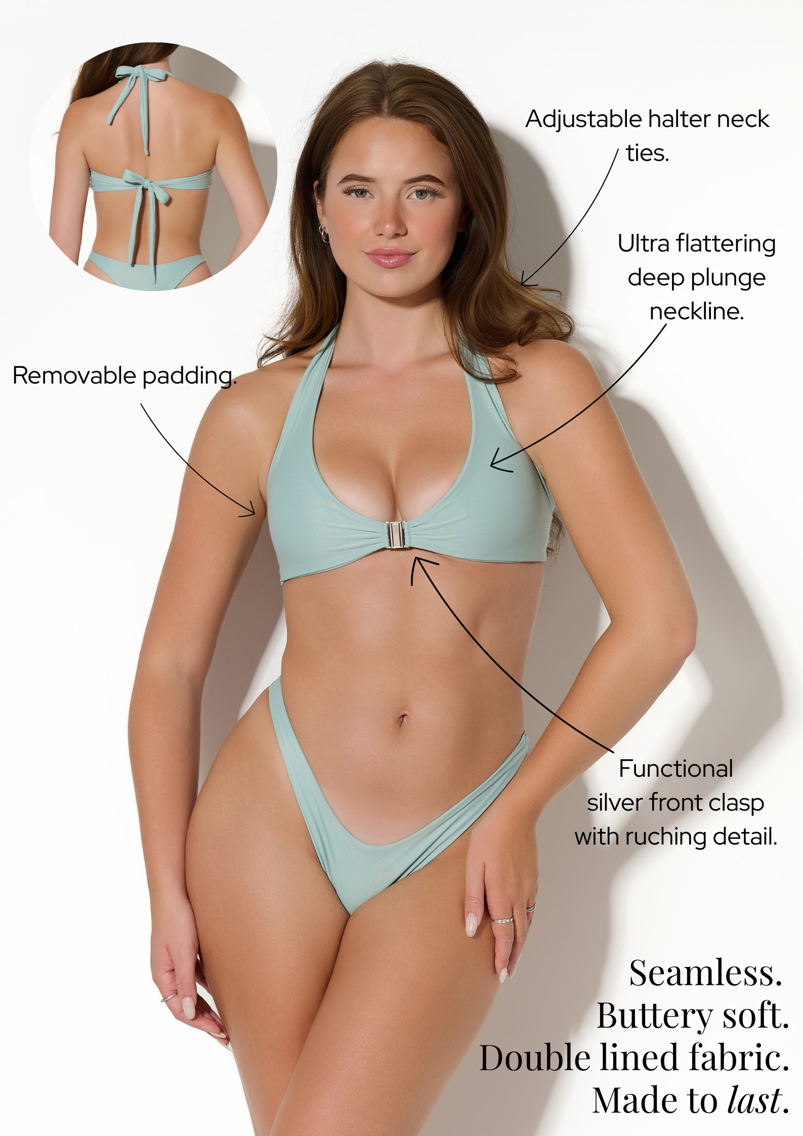 Scoop Neck Bikini Top (Lagoon)