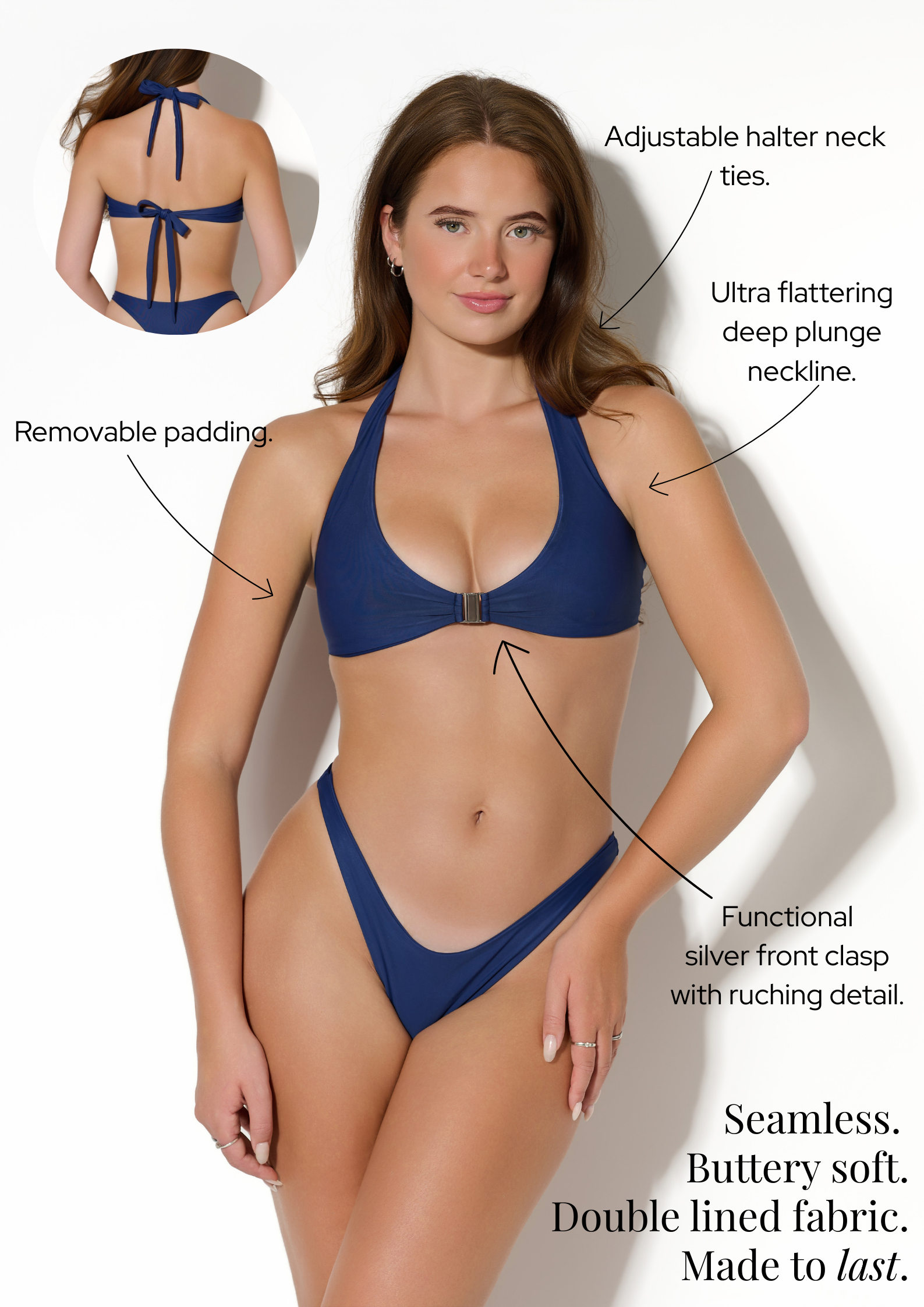 Scoop Neck Bikini Top (Ocean)