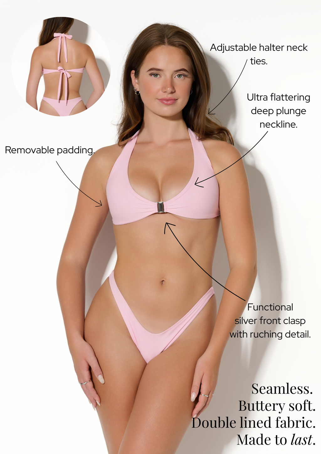 Scoop Neck Bikini Top (Blossom)