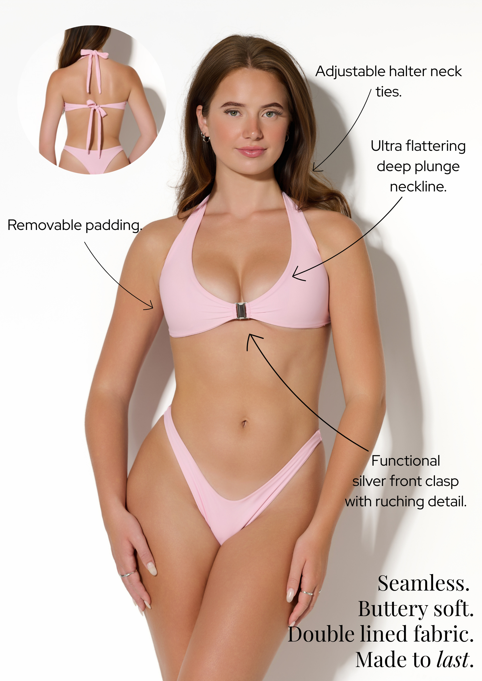 Scoop Neck Bikini Top (Blossom)